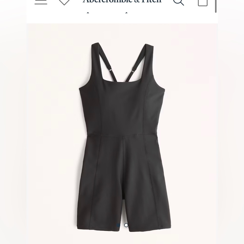 Abercrombie YPB sculptlux onesie, Large, solid black